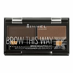 Set a paletka na obočí Rimmel London Brow This Way 2,4 g 003 Dark Brown