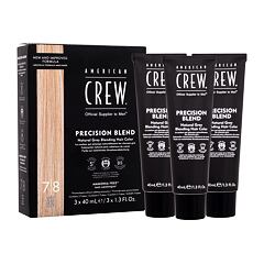 Barva na vlasy American Crew Precision Blend Natural Grey Blending Hair Color 3x40 ml 7/8 Light Claro Clair Blond poškozená krabička