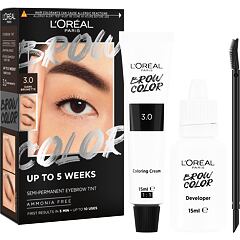Barva na obočí L'Oréal Paris Brow Color Semi-Permanent Eyebrow Tint 1 ks 3.0 Dark Brunette