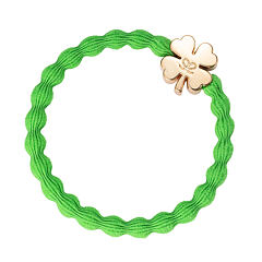 Gumička na vlasy By Eloise London Gold Clover Leaf Apple Green 1 ks Apple Green