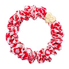 Gumička na vlasy By Eloise London Silk Scrunchie Gold Heart 1 ks Red Leopard