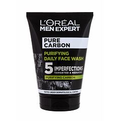 Čisticí gel L'Oréal Paris Men Expert Pure Carbon Purifying Daily Face Wash 100 ml
