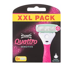 Náhradní břit Wilkinson Sword Quattro For Women Sensitive 6 ks