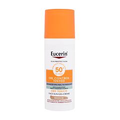 Opalovací přípravek na obličej Eucerin Sun Oil Control Tinted Dry Touch Sun Gel-Cream SPF50+ 50 ml Medium