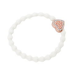Gumička na vlasy By Eloise London Rose Gold Bling Heart Cream 1 ks Cream