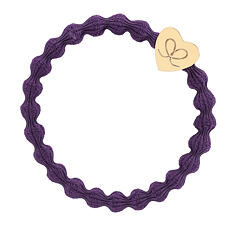 Gumička na vlasy By Eloise London Gold Heart Purple 1 ks Purple