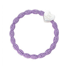 Gumička na vlasy By Eloise London Metallic Silver Heart Lilac 1 ks Lilac
