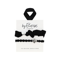 Gumička na vlasy By Eloise London Bangle Set Silver & Black 1 ks
