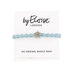 Gumička na vlasy By Eloise London Metallic Silver Star 1 ks Light Blue