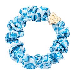Gumička na vlasy By Eloise London Silk Scrunchie Gold Heart 1 ks Blue Leopard