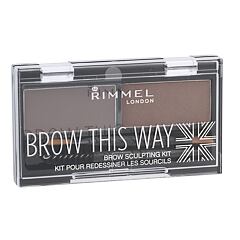 Set a paletka na obočí Rimmel London Brow This Way 2,4 g 002 Medium Brown