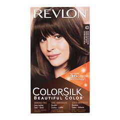 Barva na vlasy Revlon Colorsilk Beautiful Color 59,1 ml 43 Medium Golden Brown poškozená krabička