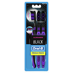 Klasický zubní kartáček Oral-B Allrounder Black Medium 3 ks