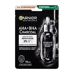Pleťová maska Garnier Skin Naturals AHA + BHA Charcoal Mattifying Serum Mask 1 ks