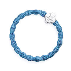 Gumička na vlasy By Eloise London Metallic Silver Quatrefoil Sky Blue 1 ks Sky Blue
