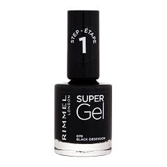 Lak na nehty Rimmel London Super Gel STEP1 12 ml 070  Black Obsession