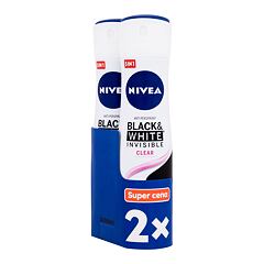 Antiperspirant Nivea Black & White Invisible Clear 48h 2x150 ml
