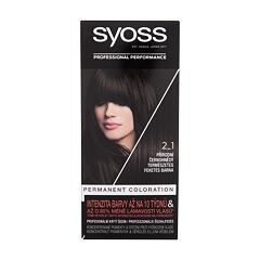 Barva na vlasy Syoss Permanent Coloration 50 ml 2-1 Black-Brown poškozená krabička