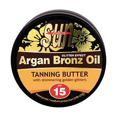 Opalovací přípravek na tělo Vivaco Sun Argan Bronz Oil Glitter Effect Tanning Butter SPF15 200 ml