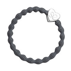 Gumička na vlasy By Eloise London Silver Heart Storm Grey 1 ks Storm Grey
