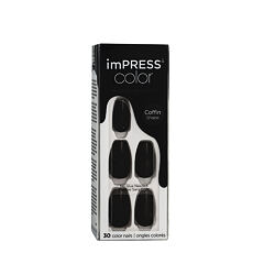 Umělé nehty Kiss imPRESS Color Coffin Shape 30 ks 512 All Black
