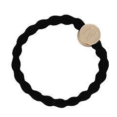 Gumička na vlasy By Eloise London Letter Charms Gold N 1 ks Black