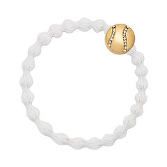 Gumička na vlasy By Eloise London Gold Bling Tennis Ball 1 ks White