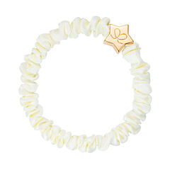 Gumička na vlasy By Eloise London Skinny Silk Scrunchie Gold Star 1 ks Cream