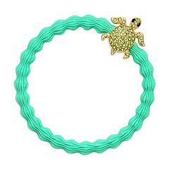 Gumička na vlasy By Eloise London Bling Charms Gold Diamanté Turtle 1 ks Sky Blue