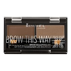 Set a paletka na obočí Rimmel London Brow This Way 2,4 g 002 Medium Brown