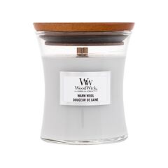 Vonná svíčka WoodWick Warm Wool 85 g vada zbarvení