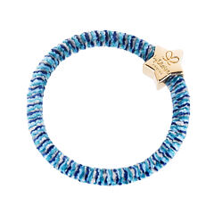 Gumička na vlasy By Eloise London Velvet Gold Star 1 ks Indigo