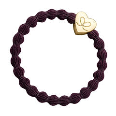Gumička na vlasy By Eloise London Gold Heart 1 ks Plum