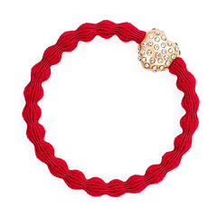 Gumička na vlasy By Eloise London Bling Charms Diamanté Bubble Heart 1 ks Cherry Red