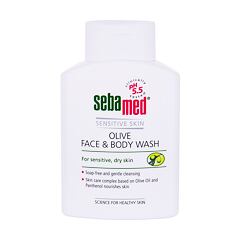 Tekuté mýdlo SebaMed Sensitive Skin Face & Body Wash Olive 200 ml poškozená krabička
