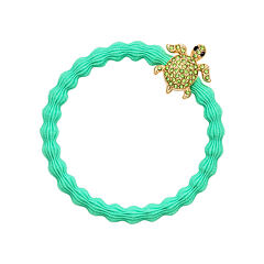 Gumička na vlasy By Eloise London Bling Charms Gold Diamanté Turtle 1 ks Apple Green