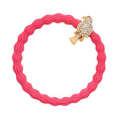 Gumička na vlasy By Eloise London Bling Charms Gold Diamanté Bird 1 ks Neon Peach