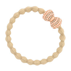 Gumička na vlasy By Eloise London Rose Gold Bling Bow 1 ks Sand
