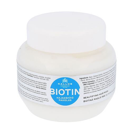 Maska na vlasy Kallos Cosmetics Biotin 275 ml poškozený flakon