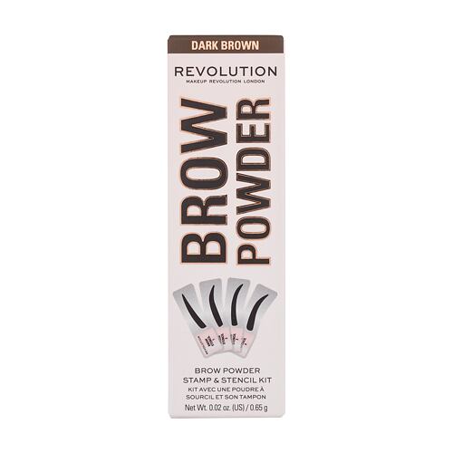 Pudr na obočí Makeup Revolution London Brow Powder Stamp & Stencil 0,65 g Dark Brown