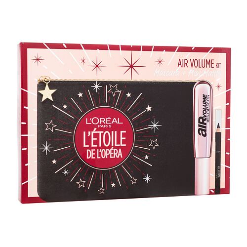 Řasenka L'Oréal Paris Air Volume Kit 9,4 ml Black poškozená krabička Kazeta