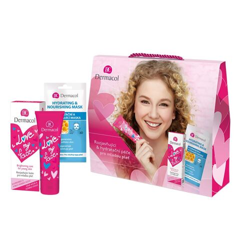 Denní pleťový krém Dermacol Love My Face Brightening Care 50 ml poškozená krabička Kazeta