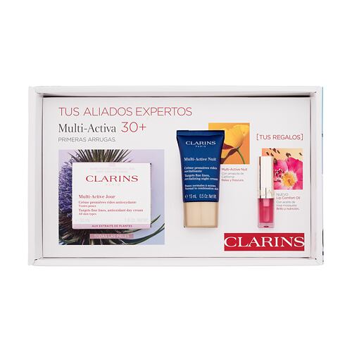 Denní pleťový krém Clarins Multi-Active Gift Set 30+ All Skin Types 50 ml poškozená krabička Kazeta