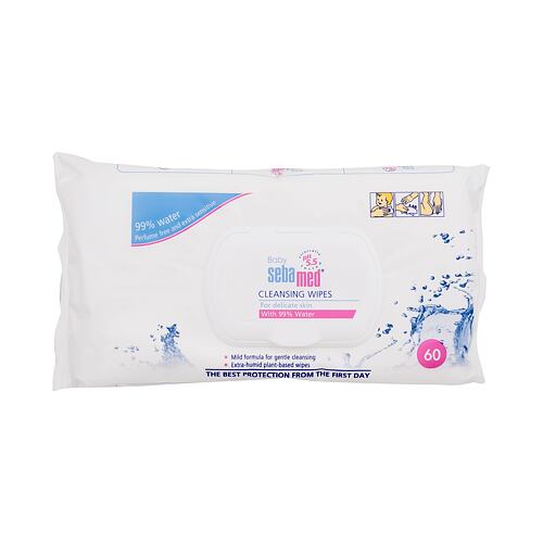 Čisticí ubrousky SebaMed Baby Cleansing Wipes With 99% Water 60 ks