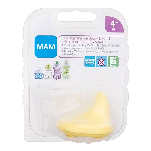 Hrneček MAM Spout & Valve Soft Touch 4m+ Yellow 1 ks