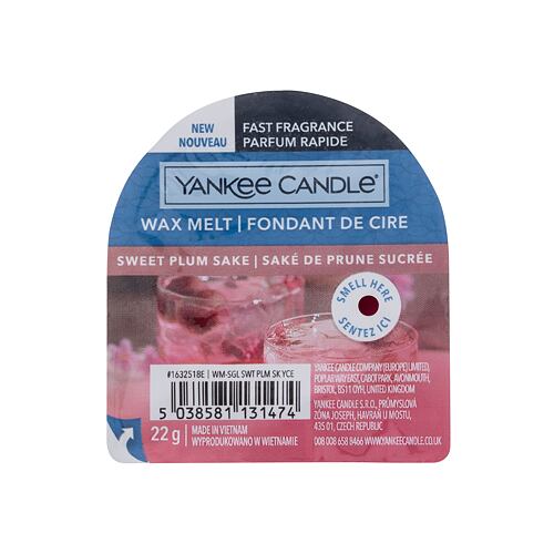 Vonný vosk Yankee Candle Sweet Plum Sake 22 g poškozený obal