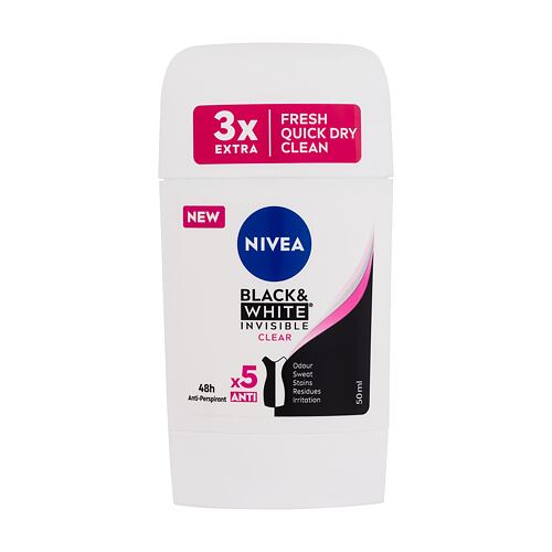 Antiperspirant Nivea Black & White Invisible Clear 48h 50 ml