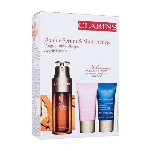 Pleťové sérum Clarins Double Serum & Multi-Active Age-Defying Set 50 ml poškozená krabička Kazeta