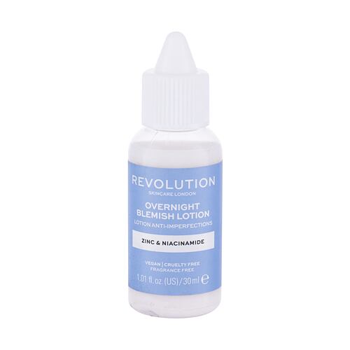 Lokální péče Revolution Skincare Overnight Blemish Lotion Zinc & Niacinamide 30 ml poškozená krabička
