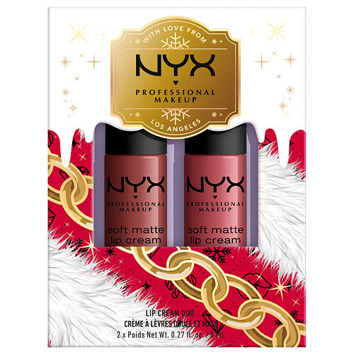 Rtěnka NYX Professional Makeup Mrs. Claus Lip Cream Duo 16 ml 02 Kazeta
